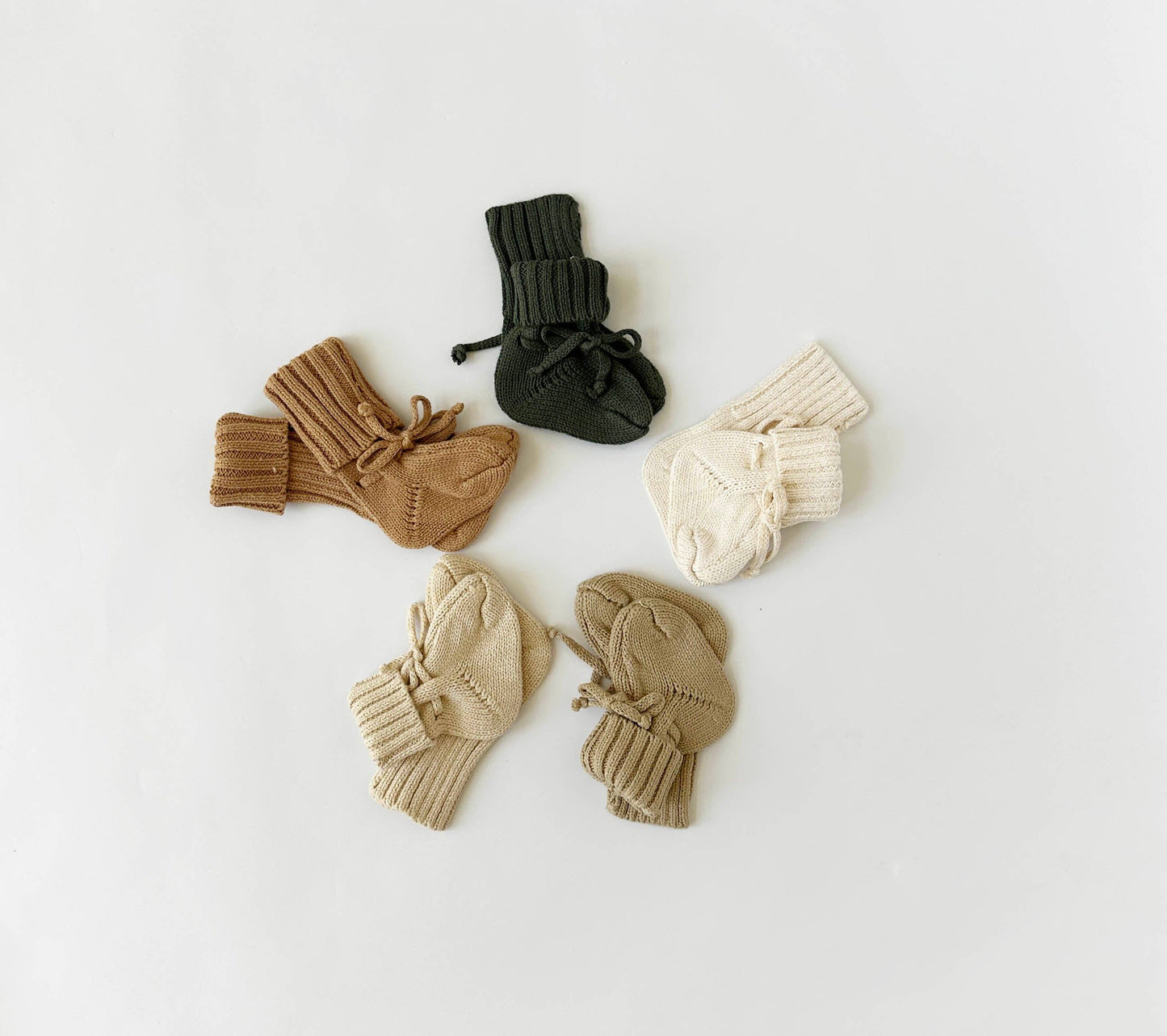 Knitted Booties Socks - Oatmeal