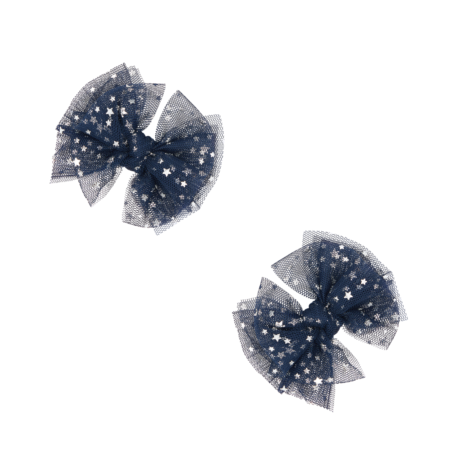 2pk Tulle Baby FAB® Clips- navy small foil star