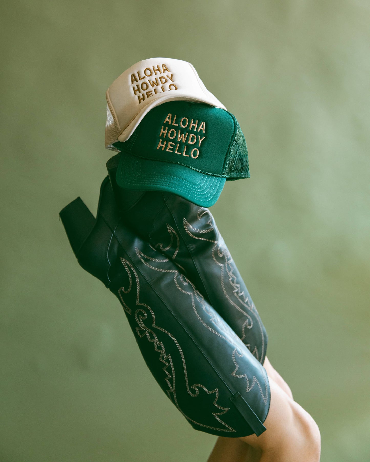 Aloha Howdy Hello Trucker hats