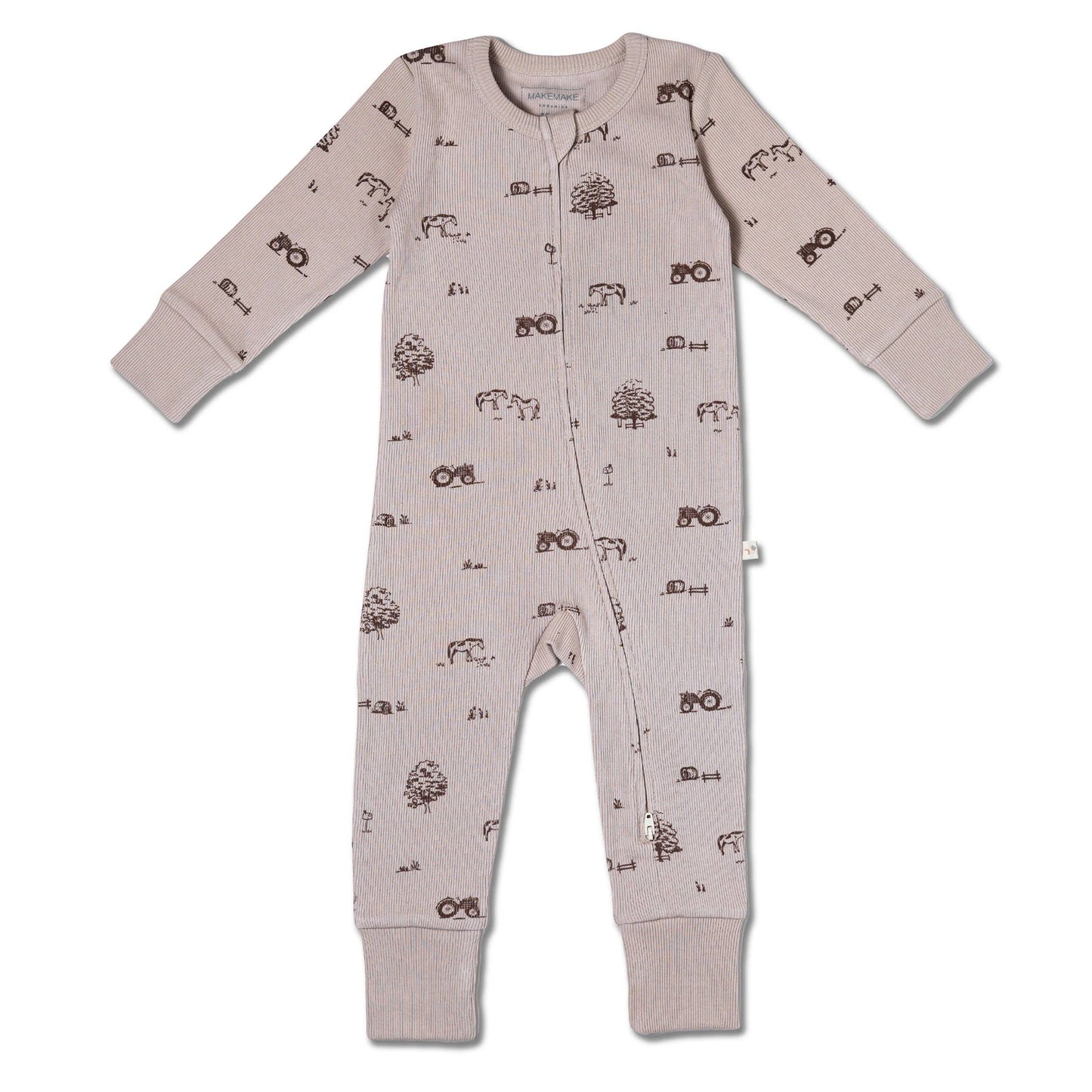 Organic 2-Way Zip Romper - Farm