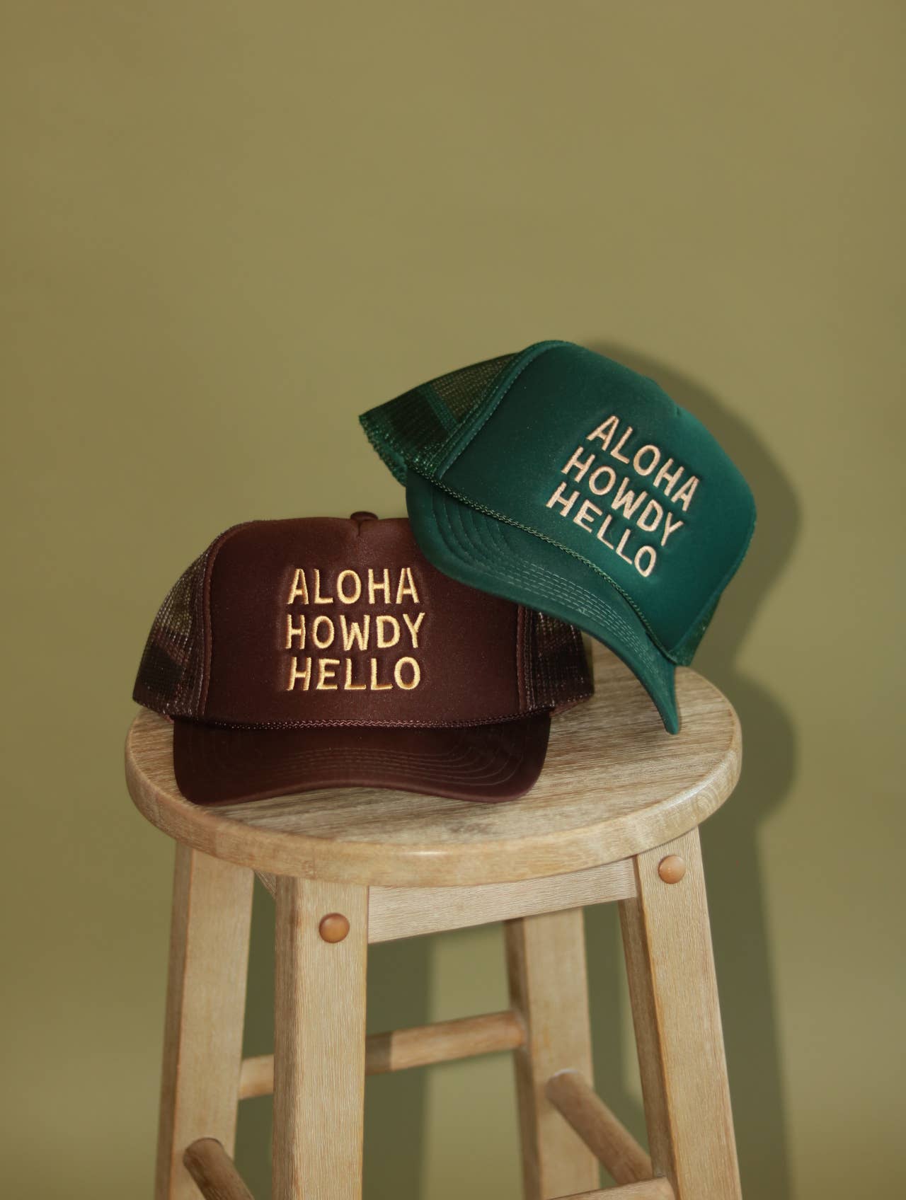 Aloha Howdy Hello Trucker hats