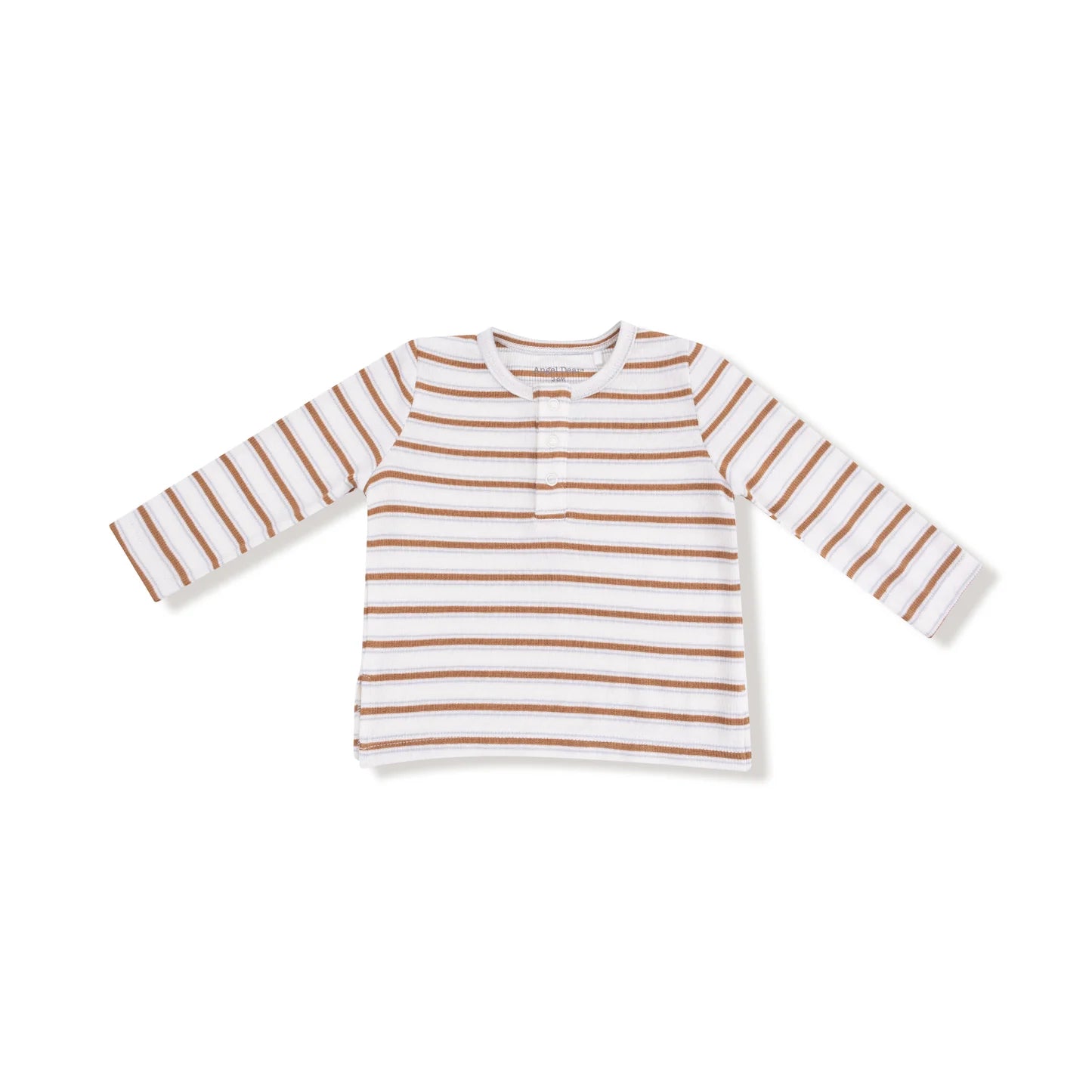 Long Sleeve Henley - Vintage Stripe Brown