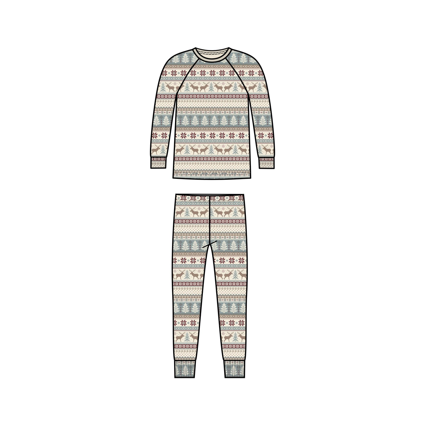 2 Piece Long Sleeve Jammie Set - Holiday Collection