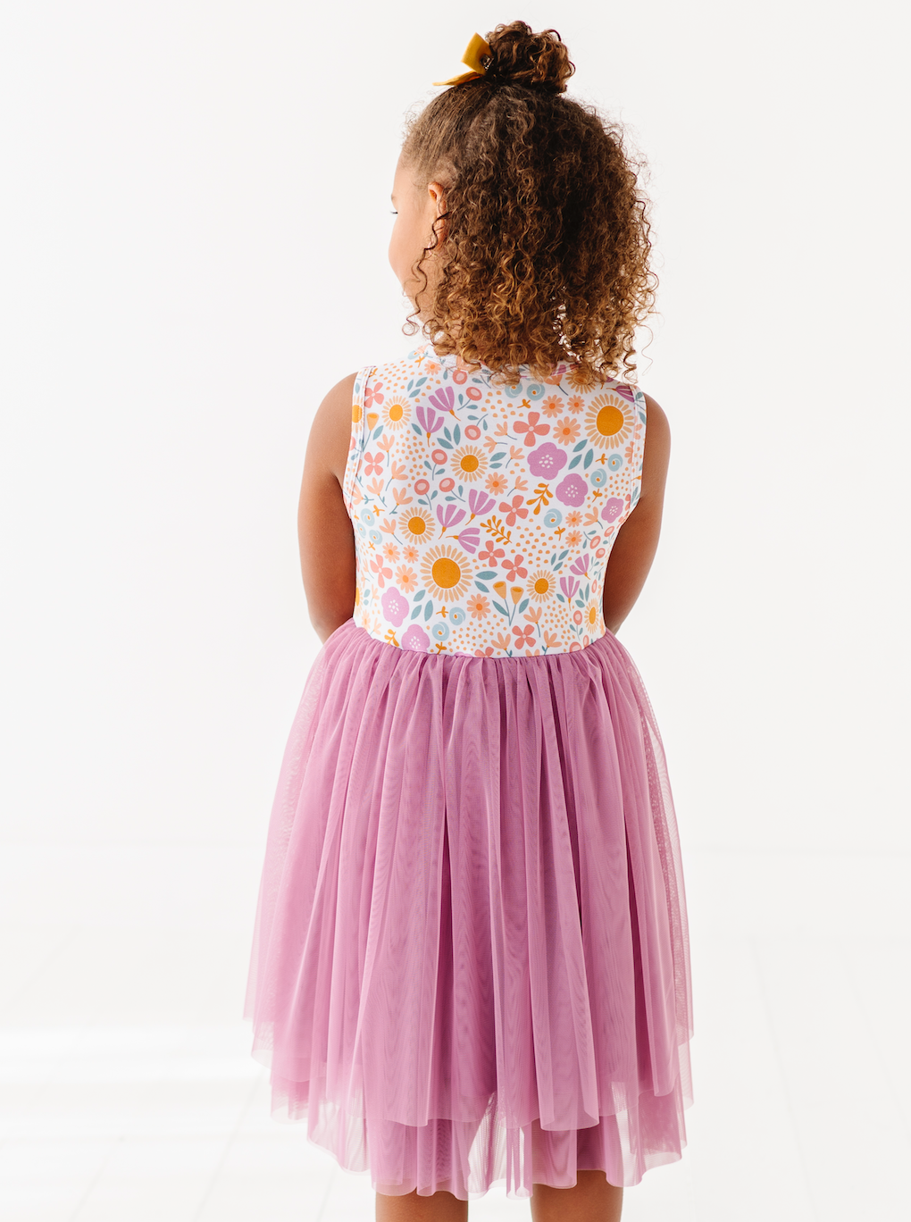 Kids Bamboo + Tulle Tutu Dress - Spring Floral Daisy