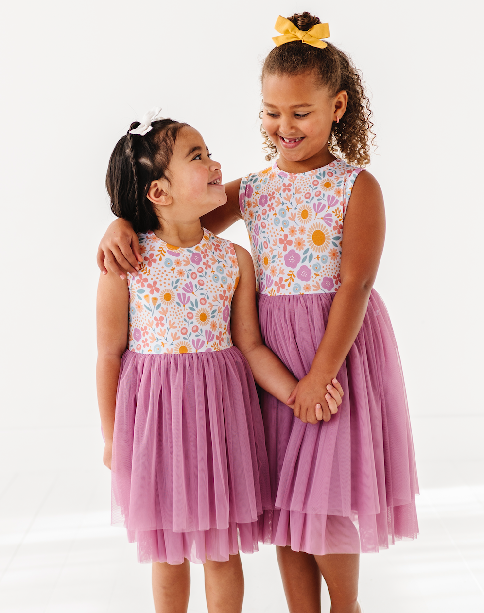 Kids Bamboo + Tulle Tutu Dress - Spring Floral Daisy