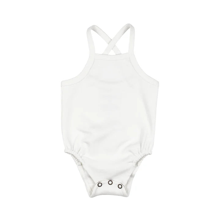 Organic Criss-Cross Bodysuit in White