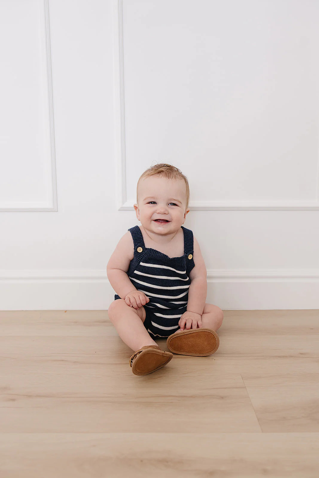 Nautical Stripe Knit Bubble Romper