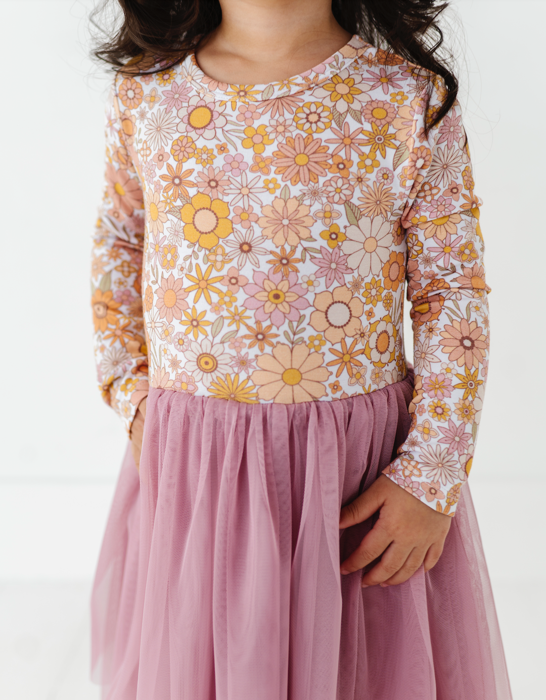 Kids Bamboo + Tulle Dress - Ivy Fall Floral Girls Dress
