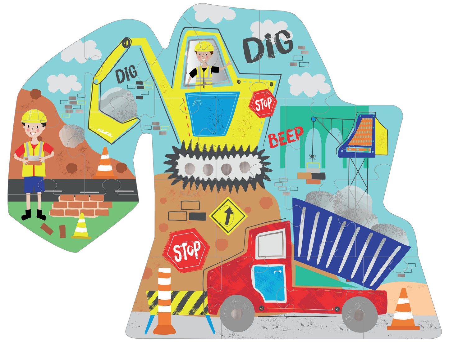 20 Piece Jigsaw - Construction Digger