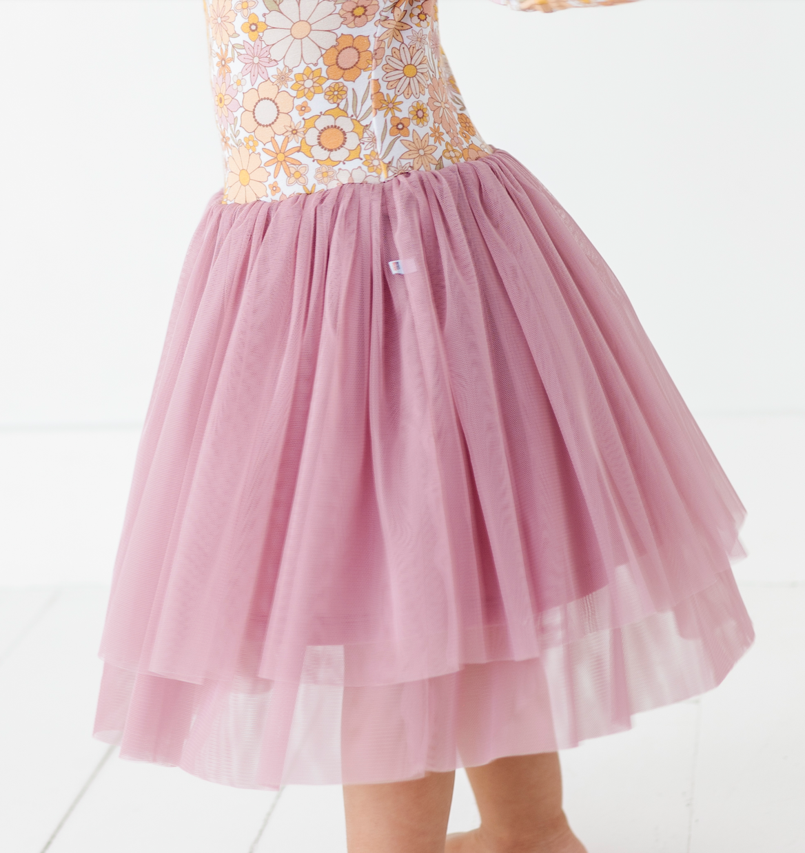Kids Bamboo + Tulle Dress - Ivy Fall Floral Girls Dress