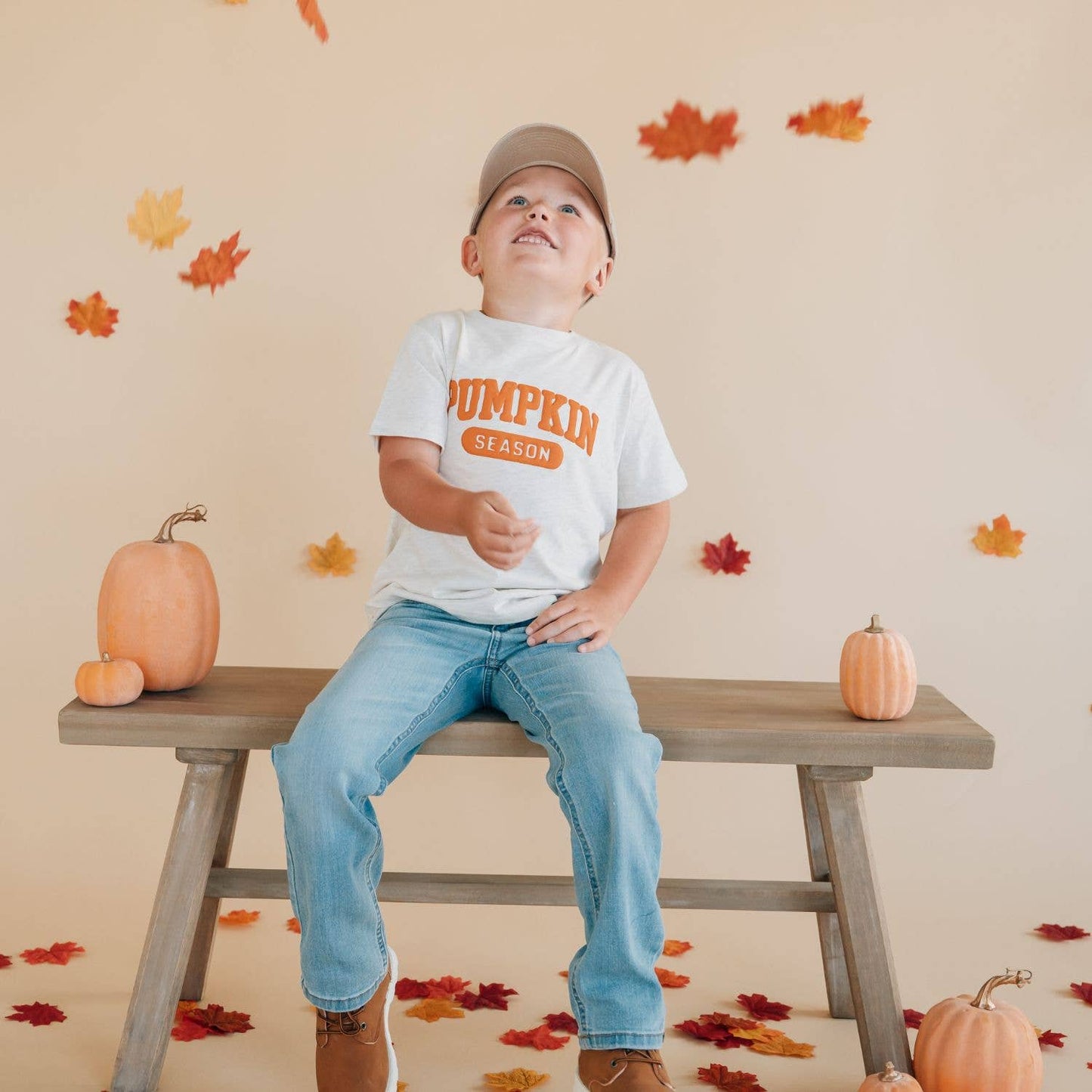 Pumpkin Season Puff Ink Short Sleeve T-Shirt - Boys Clothing