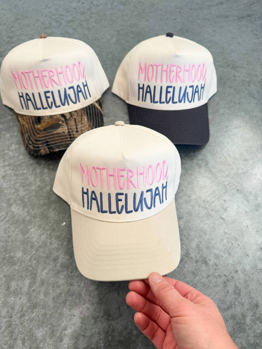 Motherhood Hallelujah Embroidered Snapback Trucker Hat