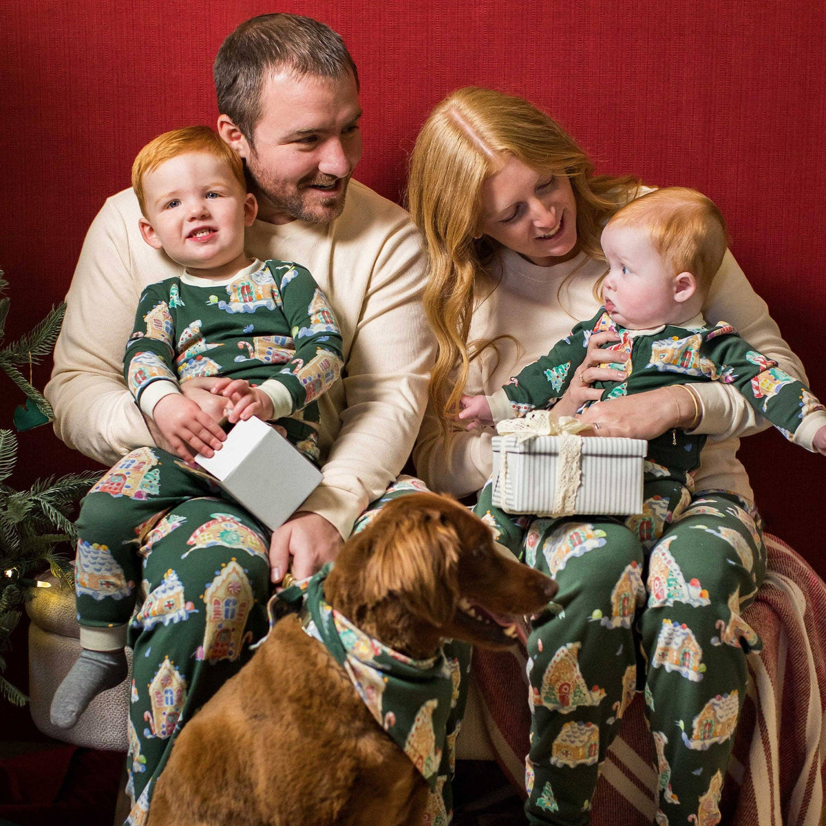 Gingerbread Houses Family Matching Pet Bandana