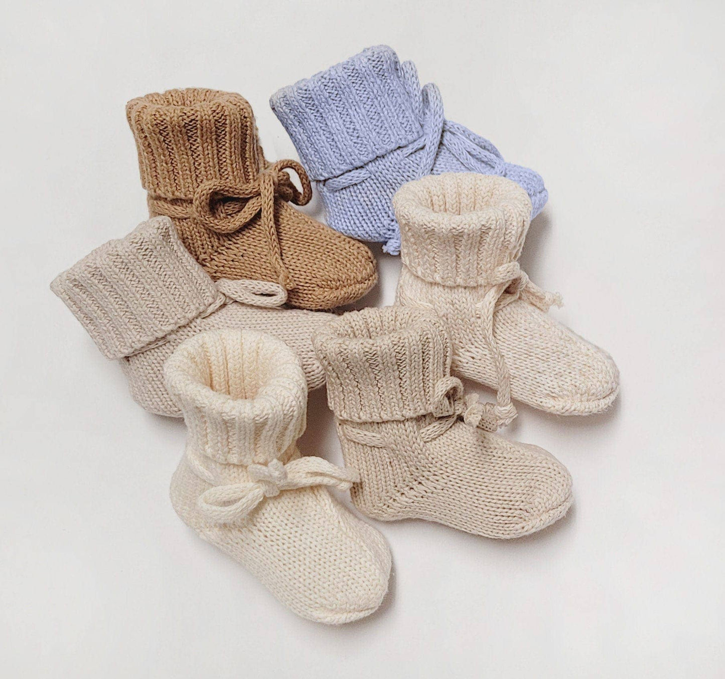 Knitted Booties Socks - Oatmeal