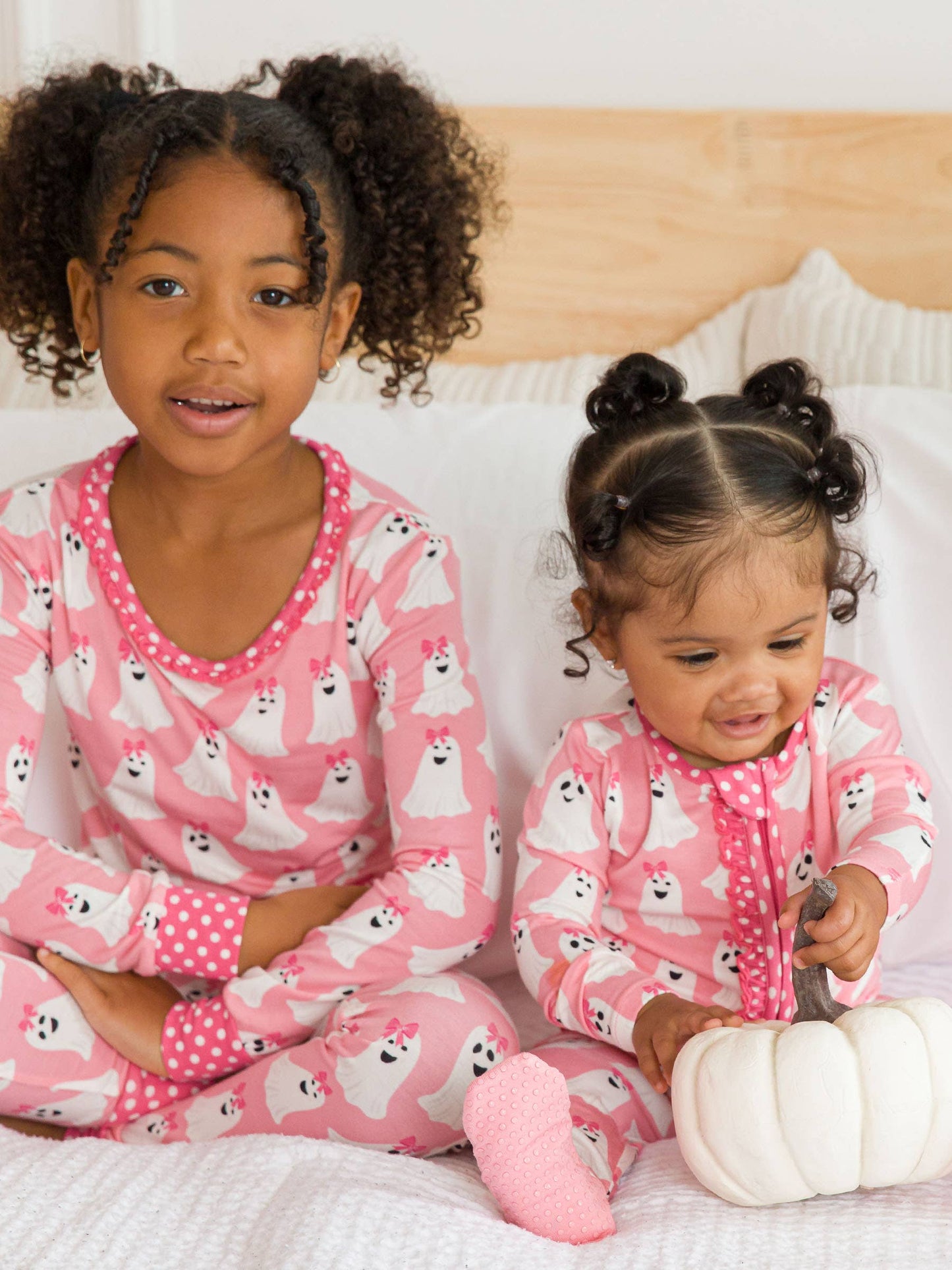 Baby Girls Ghostie Girls Bamboo Viscose Footed Ruffle One Piece Pajama