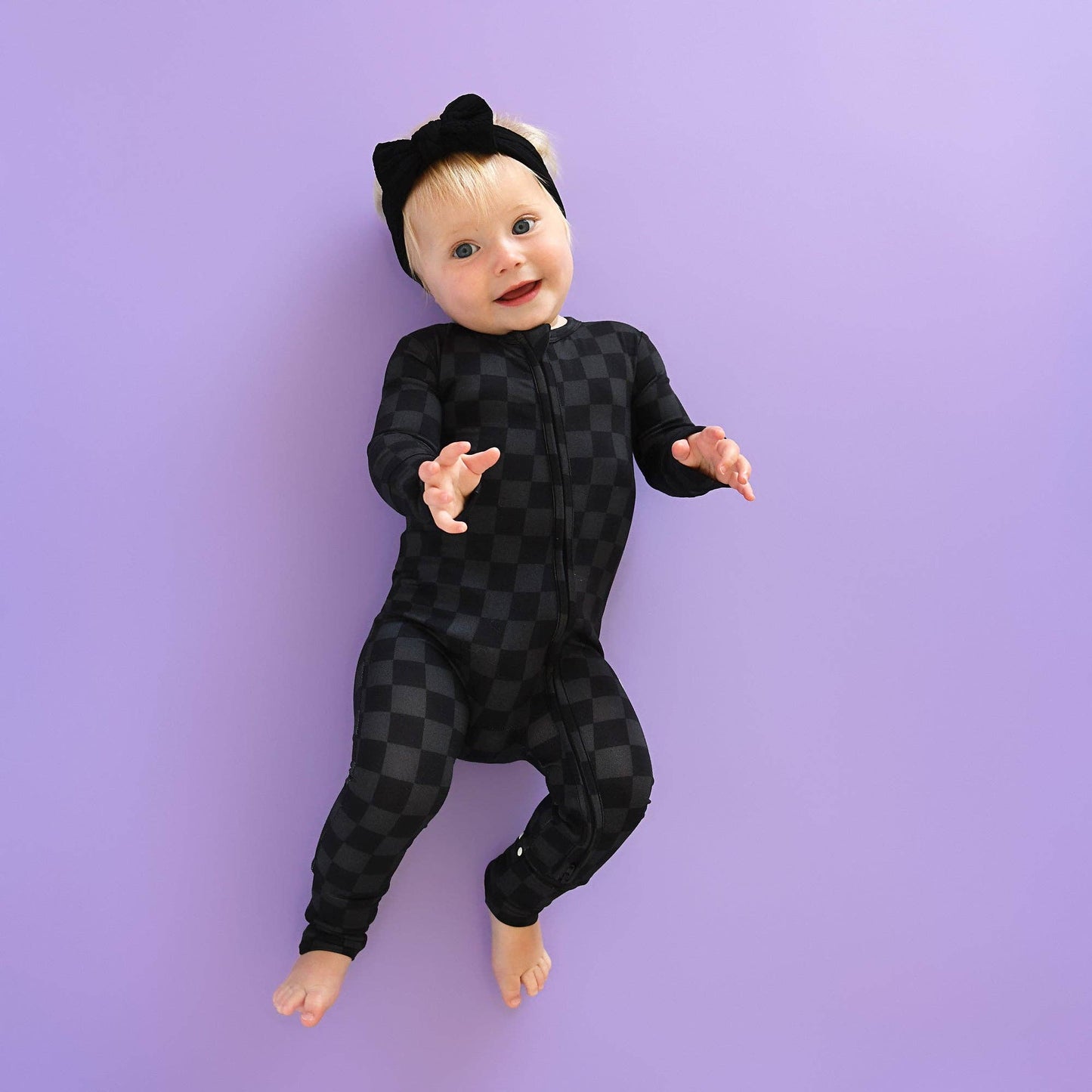 Frankie ZIP Halloween Checks Baby Outfit