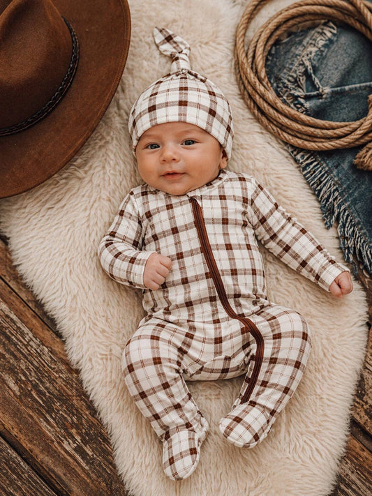 2-Way Zip Footie, Homestead Plaid