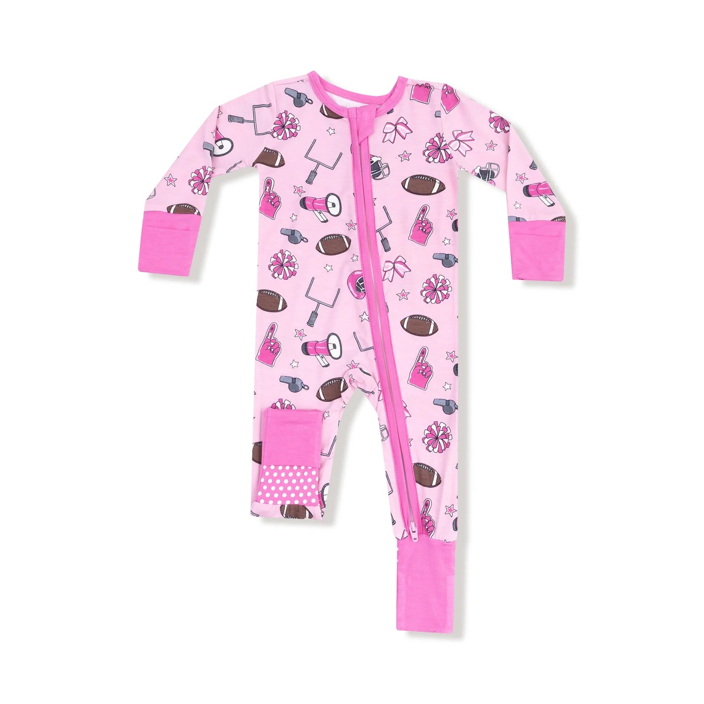 Game Day Pink - 2 Way Zipper Romper