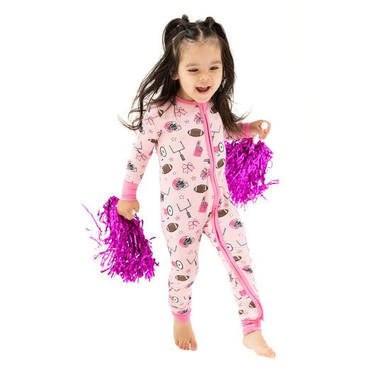 Game Day Pink - 2 Way Zipper Romper