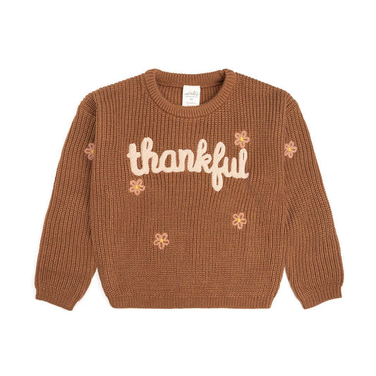 Thankful Thanksgiving Knit Sweater - Kids Clothing - Fall