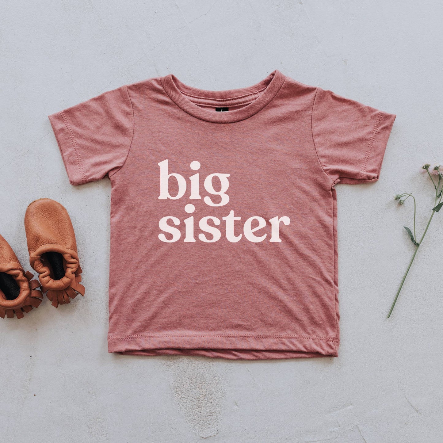 Mauve Big Sister Kids Tee