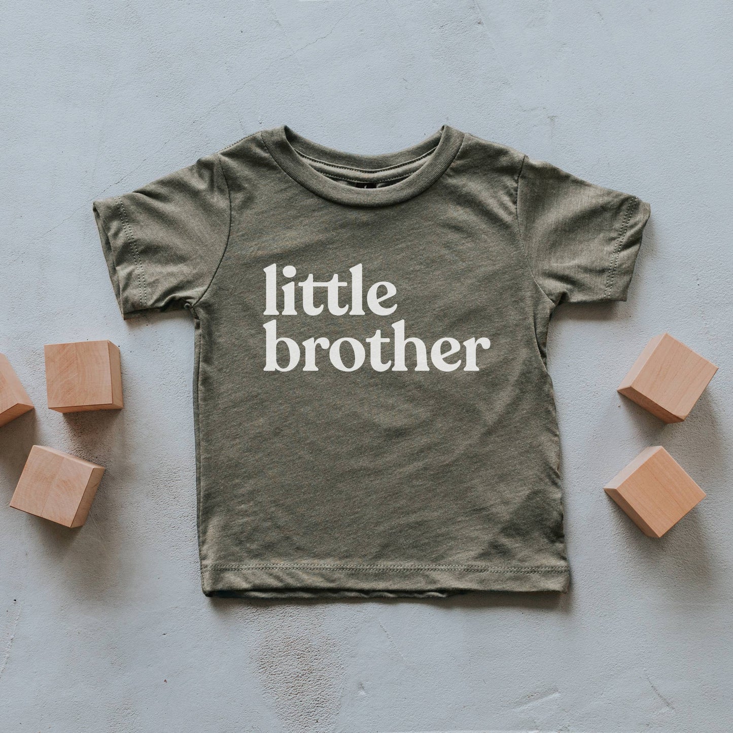 Olive Little Brother Kids Tee