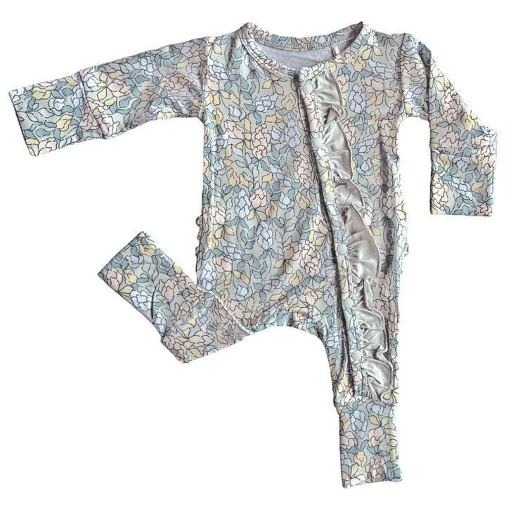 Harper Bamboo Ruffle Convertible Footie (Micro Preemie - 24 Months) by Laree + Co