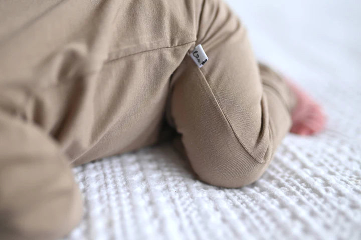 Taupe Bamboo Convertible Footie (Micro Preemie/Preemie) by Laree + Co