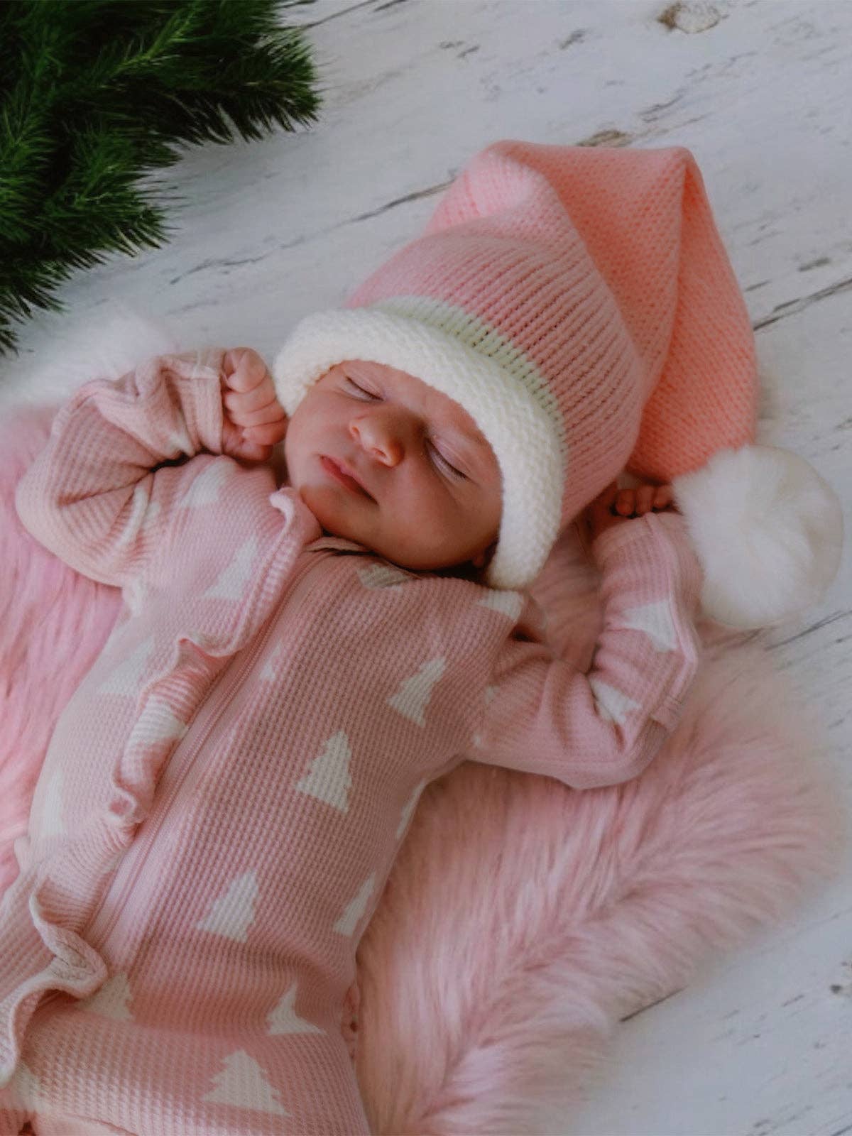 Santa Knit Hat, Pink