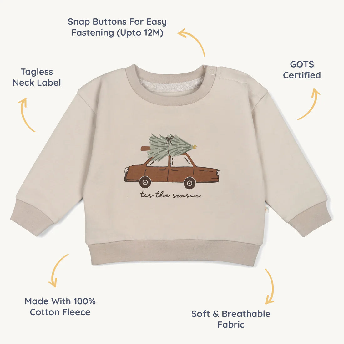 Tis' the Season Organic Fleece Pullover