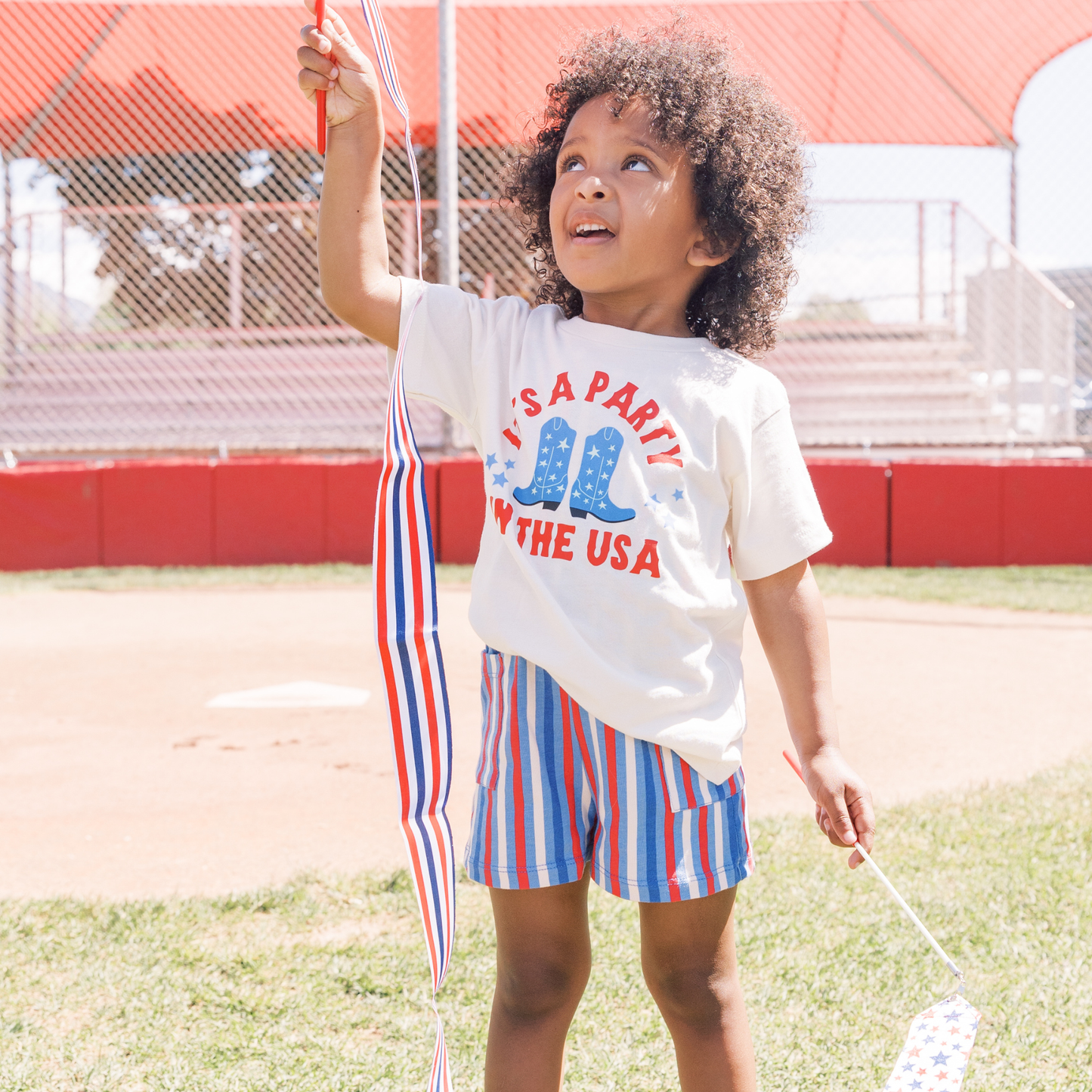 Party in the USA Cowboy Boots 4th of July Shirt for Kids