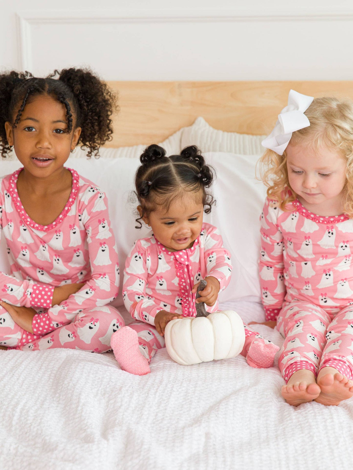 Toddler Girls Ghostie Girls Bamboo Viscose Ruffle Long Sleeve Pajama Set with Signature Rear Ruffles