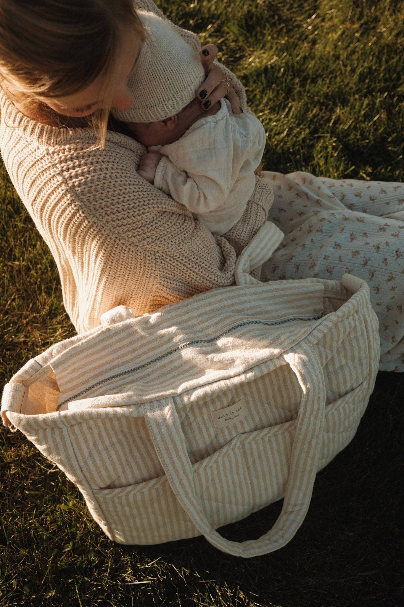 Organic cotton diaper bag - Striped collection