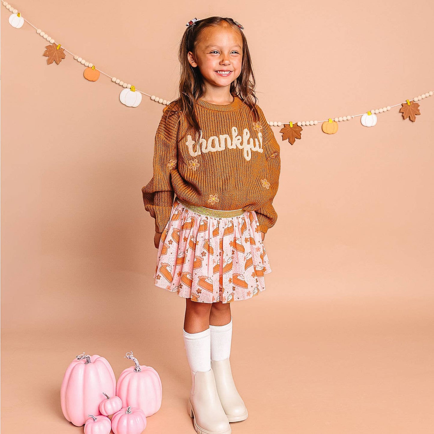 Thankful Thanksgiving Knit Sweater - Kids Clothing - Fall