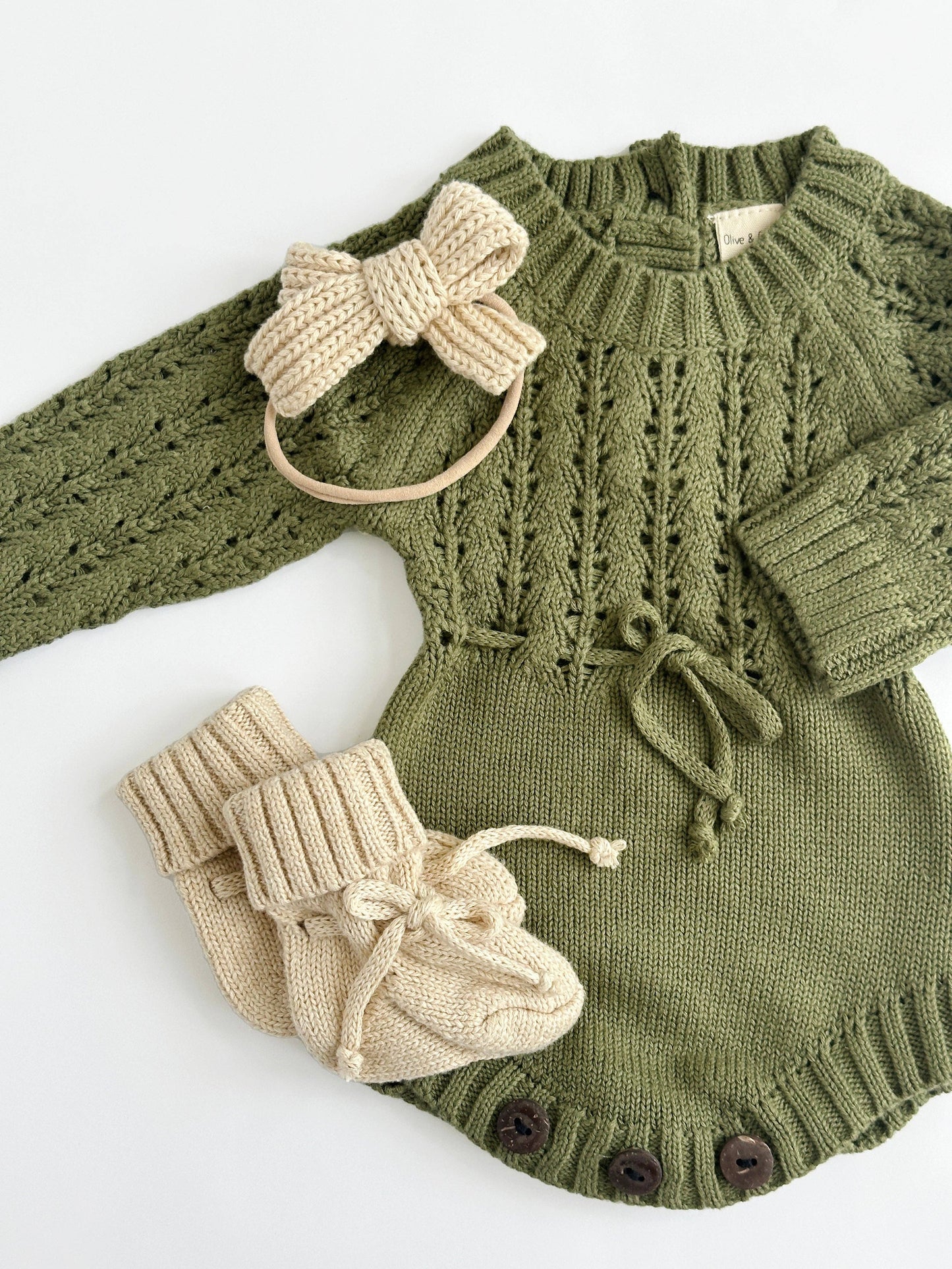 Knitted Booties Socks - Oatmeal