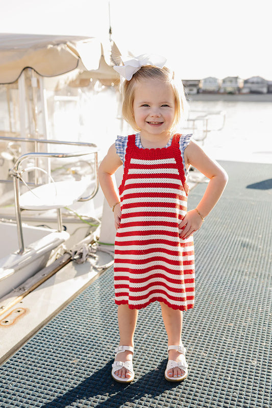Red Stripe Knit Tank Dress