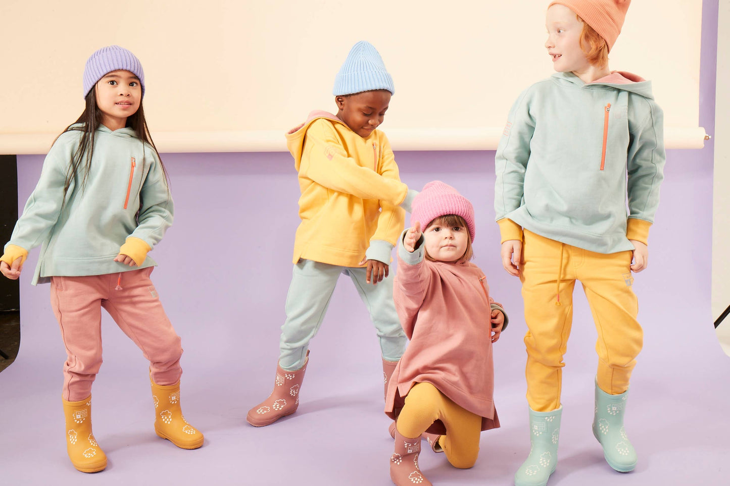 Ochre Colour-Changing Kids Winter Wellies