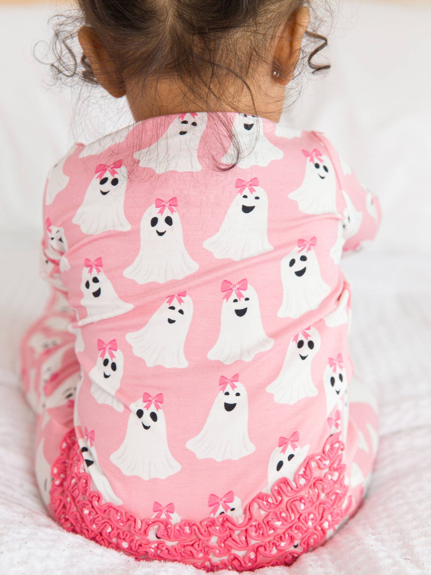 Baby Girls Ghostie Girls Bamboo Viscose Footed Ruffle One Piece Pajama
