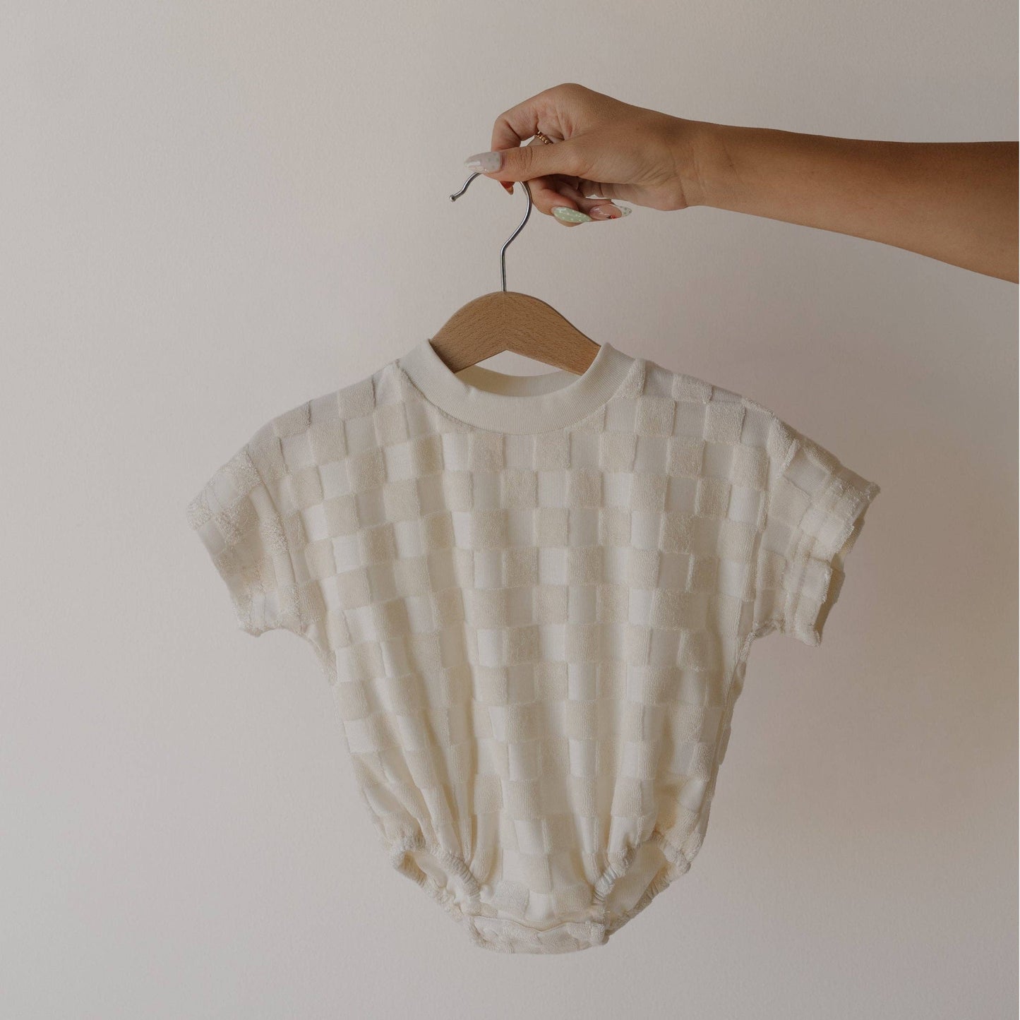 Terry T-Shirt Romper | Coconut Milk