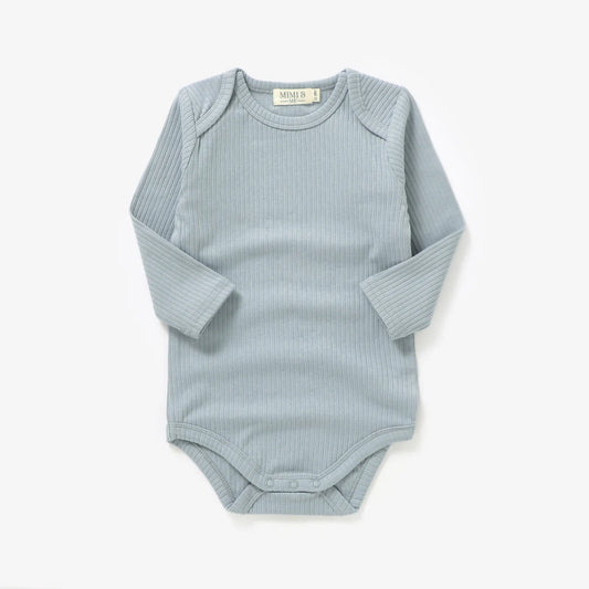 The Coby Long Sleeve Onesie - Dusty Blue