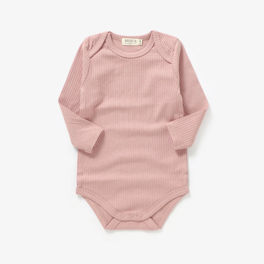 The Coby Long Sleeve Onesie - Peony