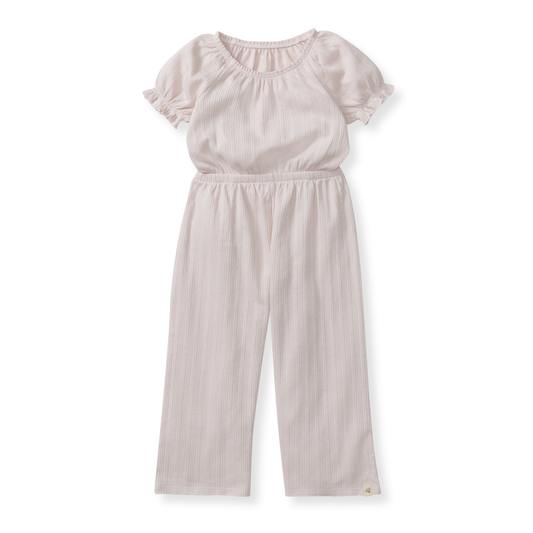 Pointelle Organic Girl Jumpsuit