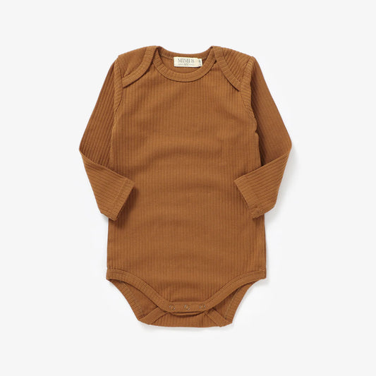 The Coby Long Sleeve Onesie - Burnt Umber