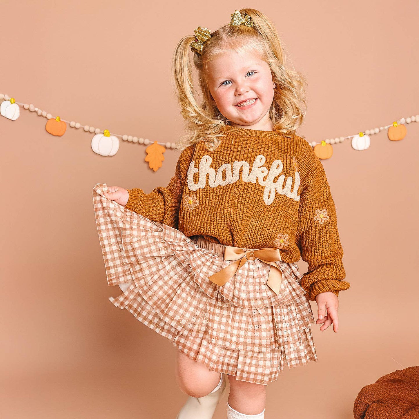 Thankful Thanksgiving Knit Sweater - Kids Clothing - Fall