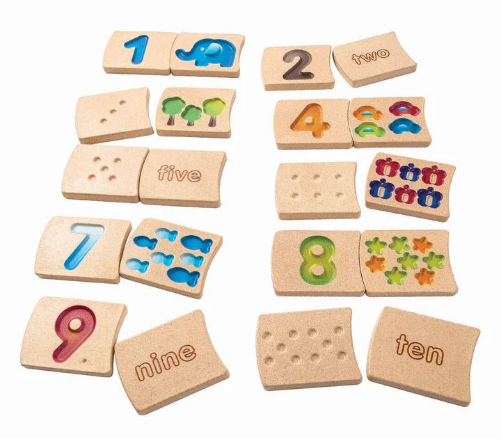 Wooden Numbers Set 1-10 Gradient Colors by Plan Toys