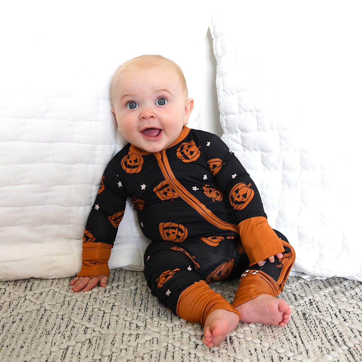 Jack ZIP Bamboo Halloween Pumpkins Baby Outfit