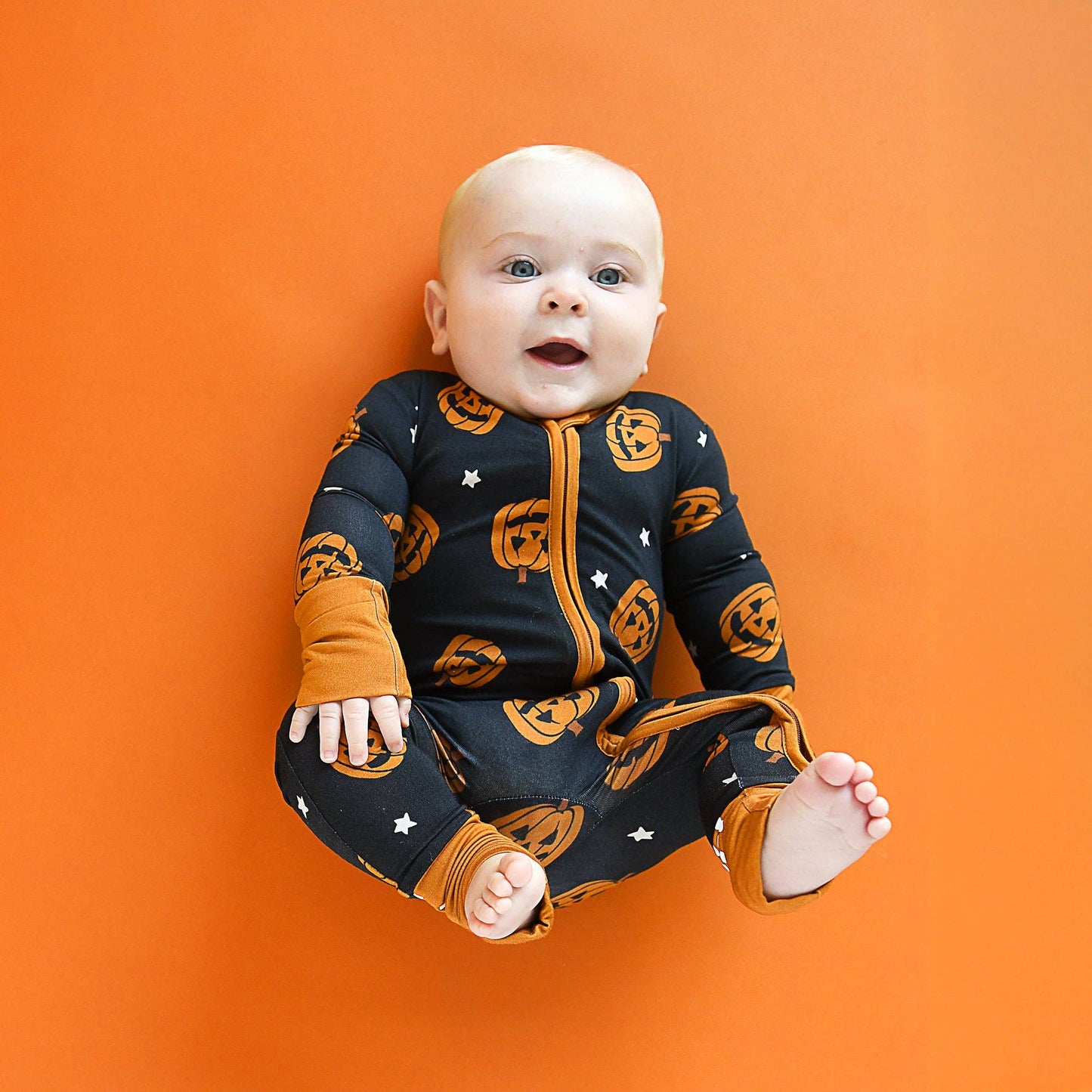 Jack ZIP Bamboo Halloween Pumpkins Baby Outfit