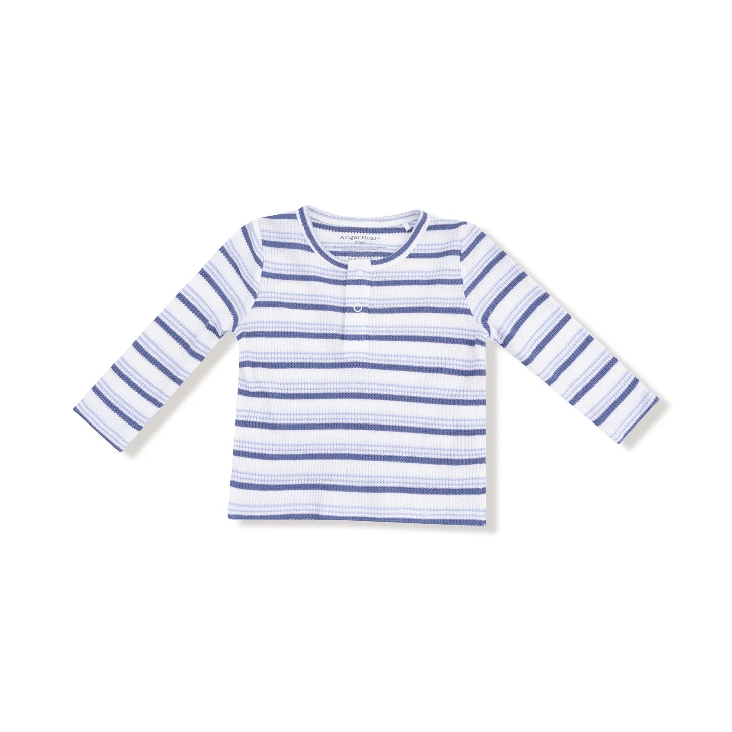 Long Sleeve Henley - Vintage Stripe Blue
