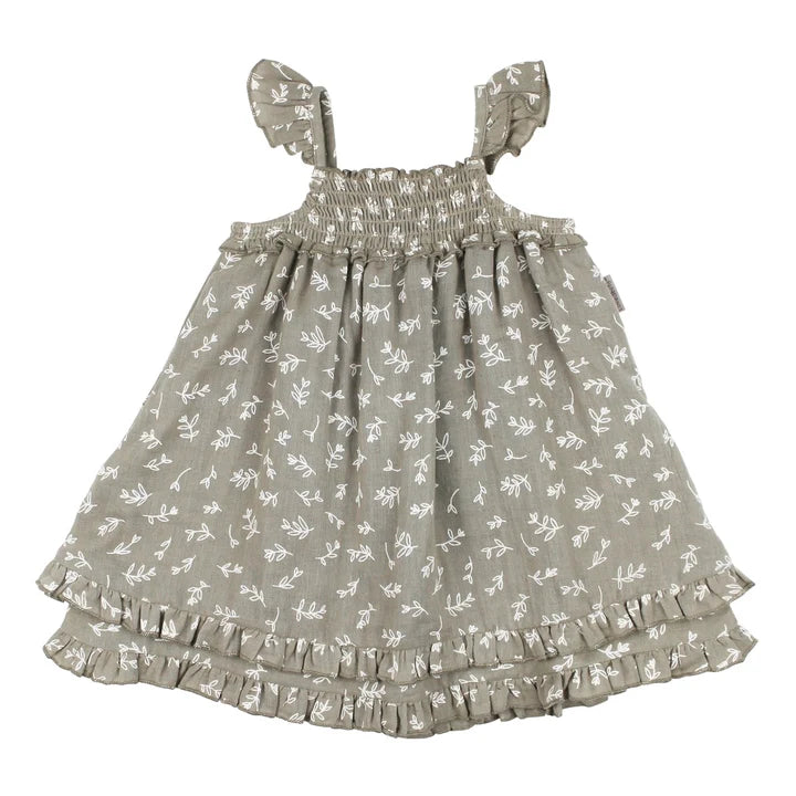 Organic Muslin Dress in Brown by L'oved Baby