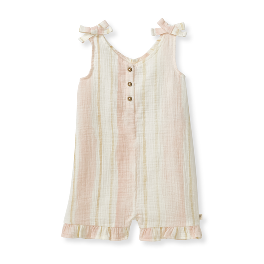 Pacific Stripe Organic Girl Romper